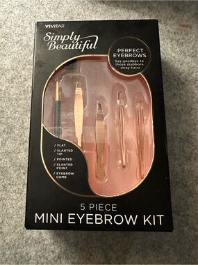 Vivitar Simply Beautiful Rose Gold 5-Piece Mini Eyebrow Kit